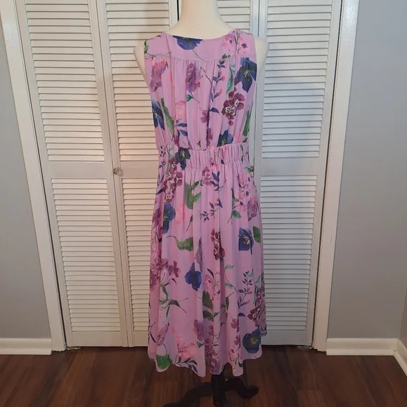 Talbots Georgette Botanical Floral Dress Sz 8P NWT *V - Picture 6 of 9